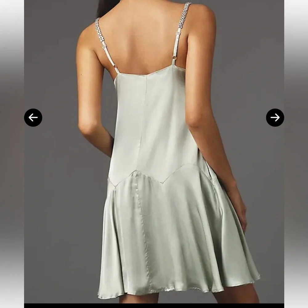 Corey Lynn Calter mint‎ green satin slip Elegant Slip Dress Sz M